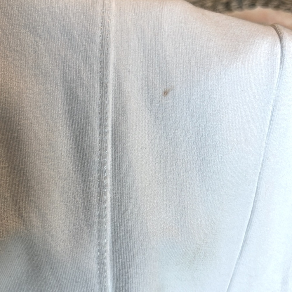 Onque Casual White Knit Pants Womens Medium Comfy Business Casual Cropped - Picture 7 of 8